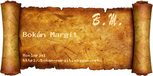 Bokán Margit névjegykártya
